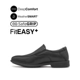 Otis Slip On Bike Toe Men's Shoes - Black Leather Waterproof