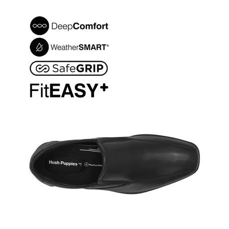 Otis Slip On Bike Toe Men's Shoes - Black Leather Waterproof