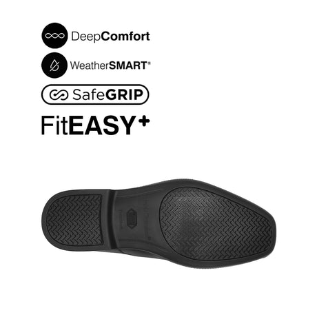Otis Slip On Bike Toe Men's Shoes - Black Leather Waterproof