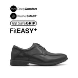 Otis Lace Up Bike Toe Men's Shoes - Black Leather Waterproof