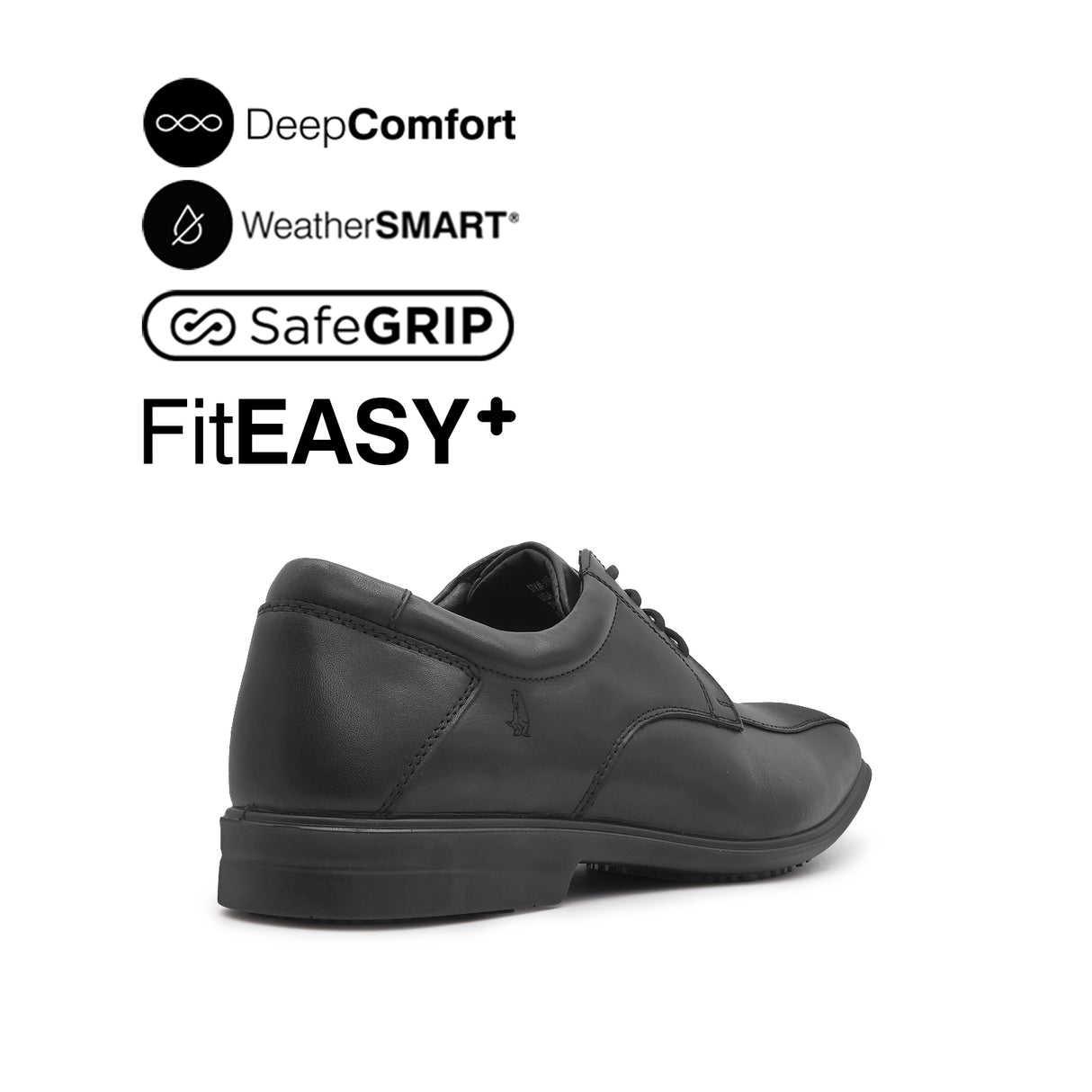Otis Lace Up Bike Toe Men's Shoes - Black Leather Waterproof