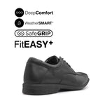 Otis Lace Up Bike Toe Men's Shoes - Black Leather Waterproof