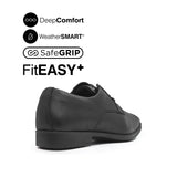 Otom Lace Up Plain Toe Men's Shoes - Black Leather Waterproof