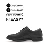 Otom Lace Up Plain Toe Men's Shoes - Black Leather Waterproof