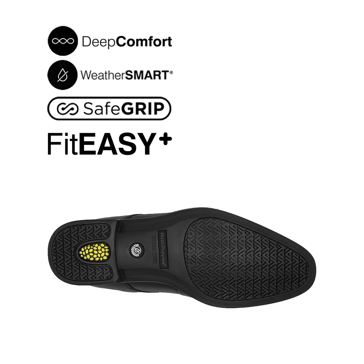 Otom Lace Up Plain Toe Men's Shoes - Black Leather Waterproof