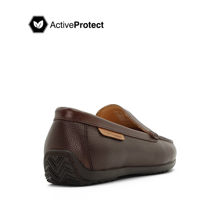 Heinrich Venetian Men's Shoes - Brown Tumbled Leather