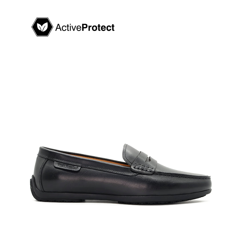 Discount on Hush Puppies  shoes - SKU: Heinrich Venetian Men's Shoes - Black Tumbled Leather