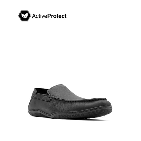 Jalen Venetian Men's Shoes - Black Tumbled Leather