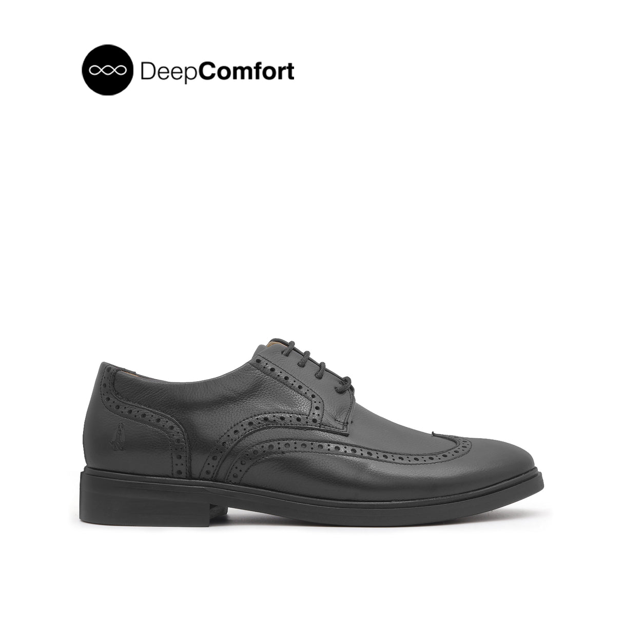 Nunzio Lace Up Wingtip Men's Shoes - Black Leather