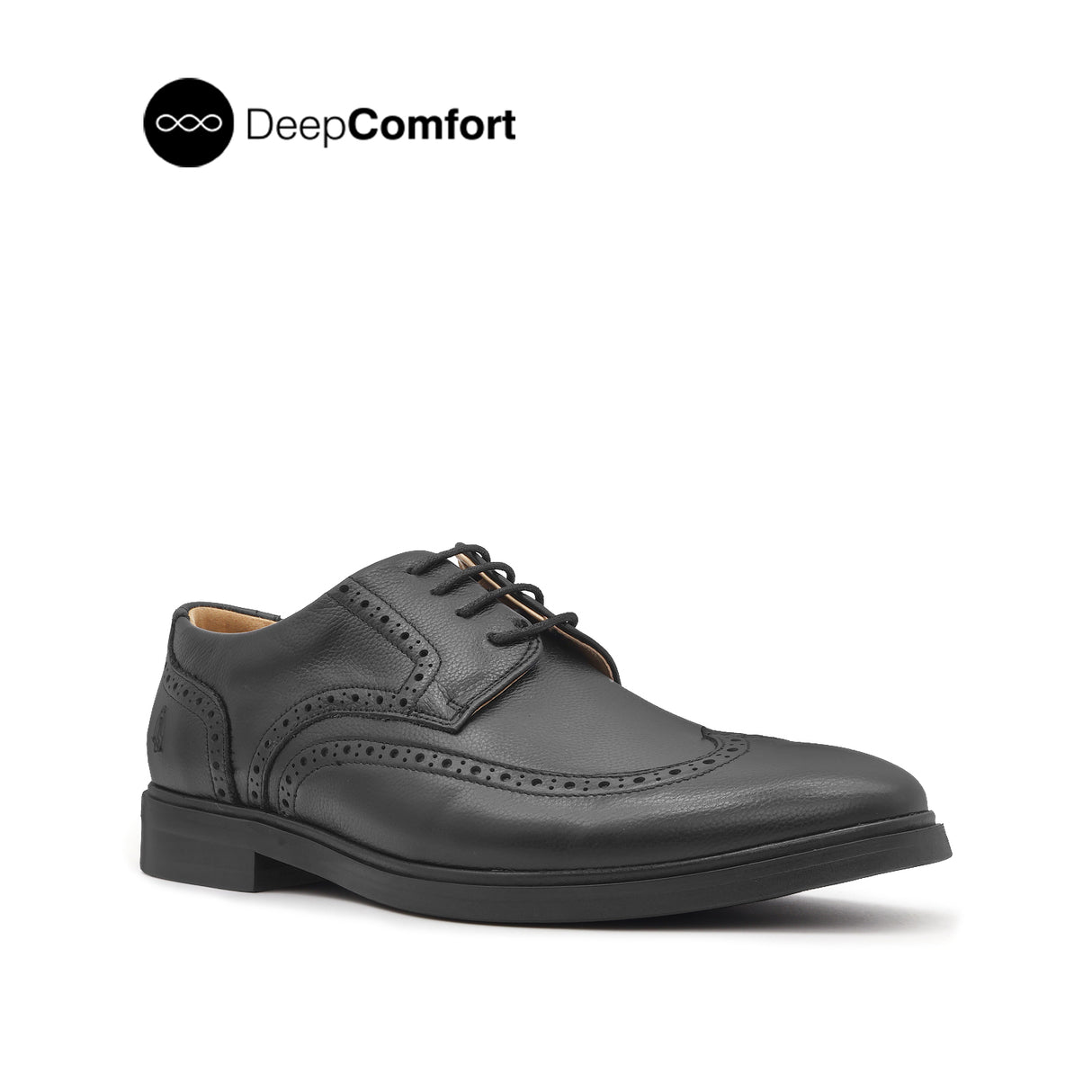 Nunzio Lace Up Wingtip Men's Shoes - Black Leather