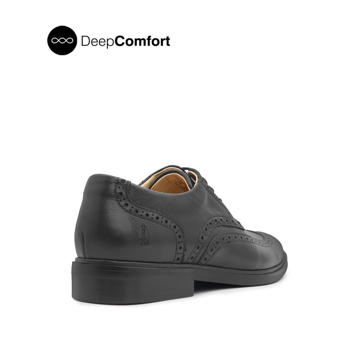 Nunzio Lace Up Wingtip Men's Shoes - Black Leather