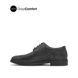 Nunzio Lace Up Wingtip Men's Shoes - Black Leather