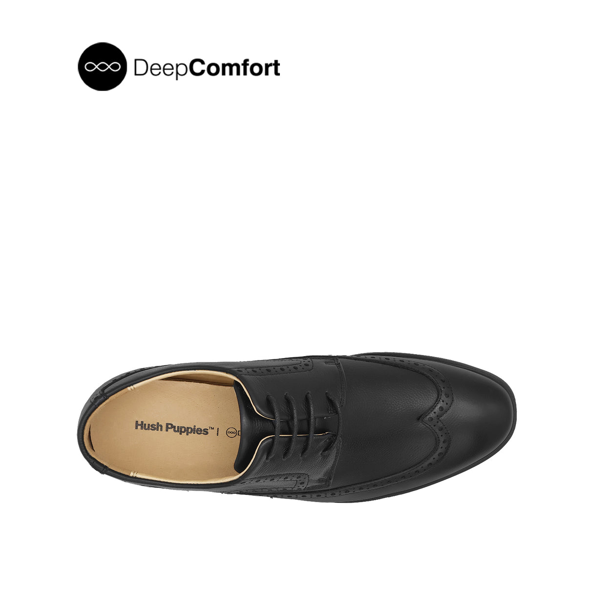 Nunzio Lace Up Wingtip Men's Shoes - Black Leather