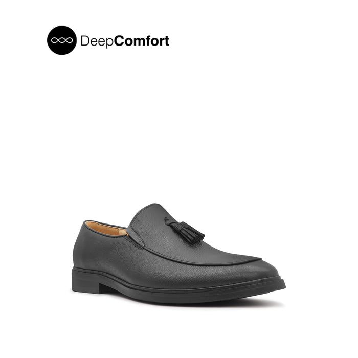Nunzio Tassel Men's Shoes - Black Leather Hush Puppies Philippines