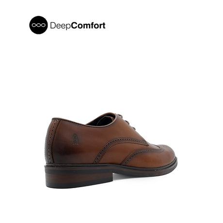Nunzio Lace Up Wing Tip Men's Shoes - Tan Leather