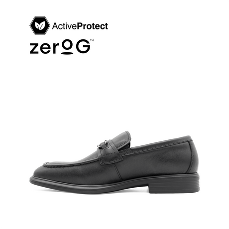 Osrik Slip On Bit Men's Shoes - Black Leather