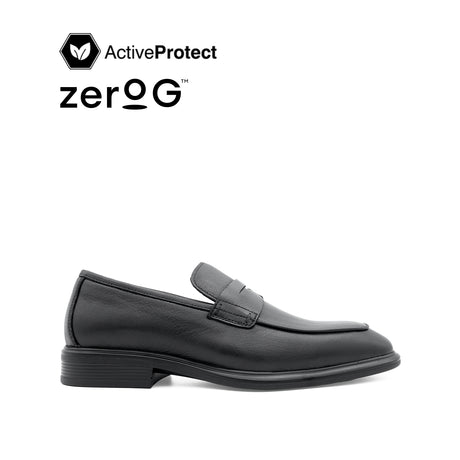 Osrik Slip On Penny Men's Shoes - Black Leather