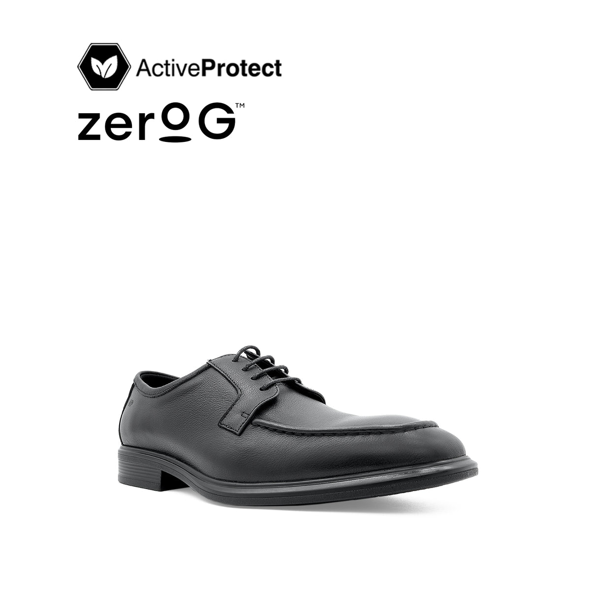 Osrik Lace Up Apron Toe Men's Shoes - Black Leather