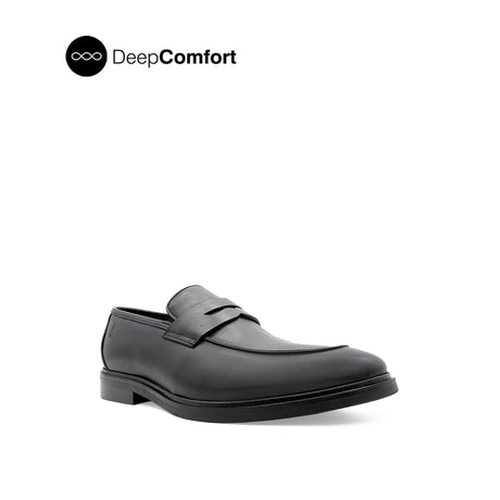 Nunzio Slip On Penny Men's Shoes - Black Leather