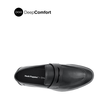 Nunzio Slip On Penny Men's Shoes - Black Leather