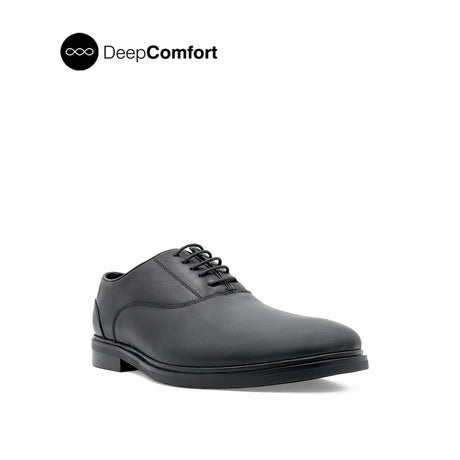 Nunzio Lace Up Plain Toe Men's Shoes - Black Leather