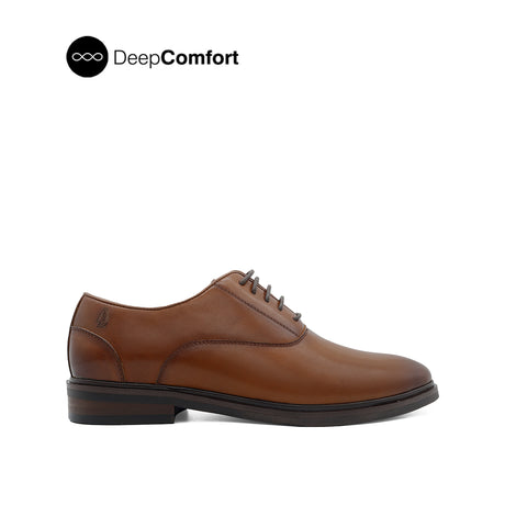 Nunzio Lace Up Plain Toe Men's Shoes- Tan Leather