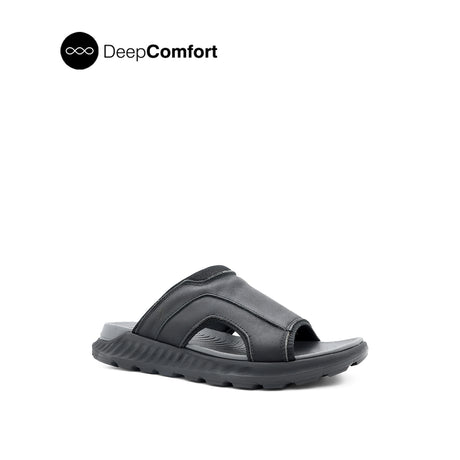 Rush Slides Men's Sandals - Black Leather