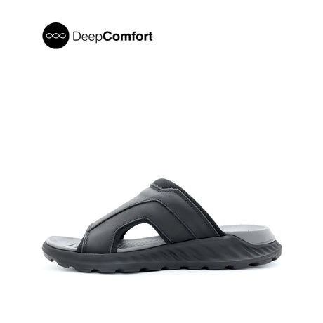 Rush Slides Men's Sandals - Black Leather