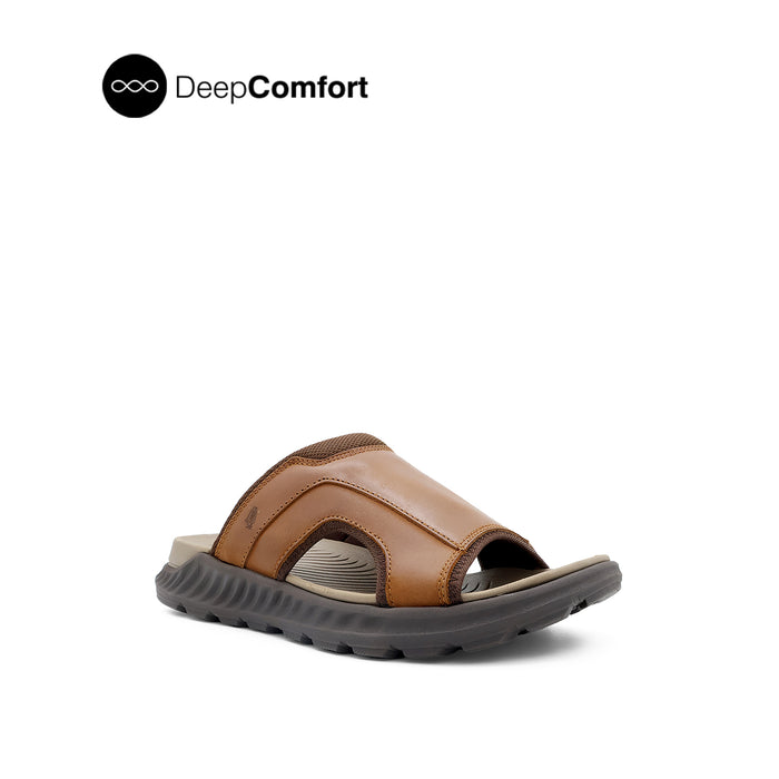 Rush Slides Men's Sandals - Tan Tumbled Leather Hush Puppies Philippines