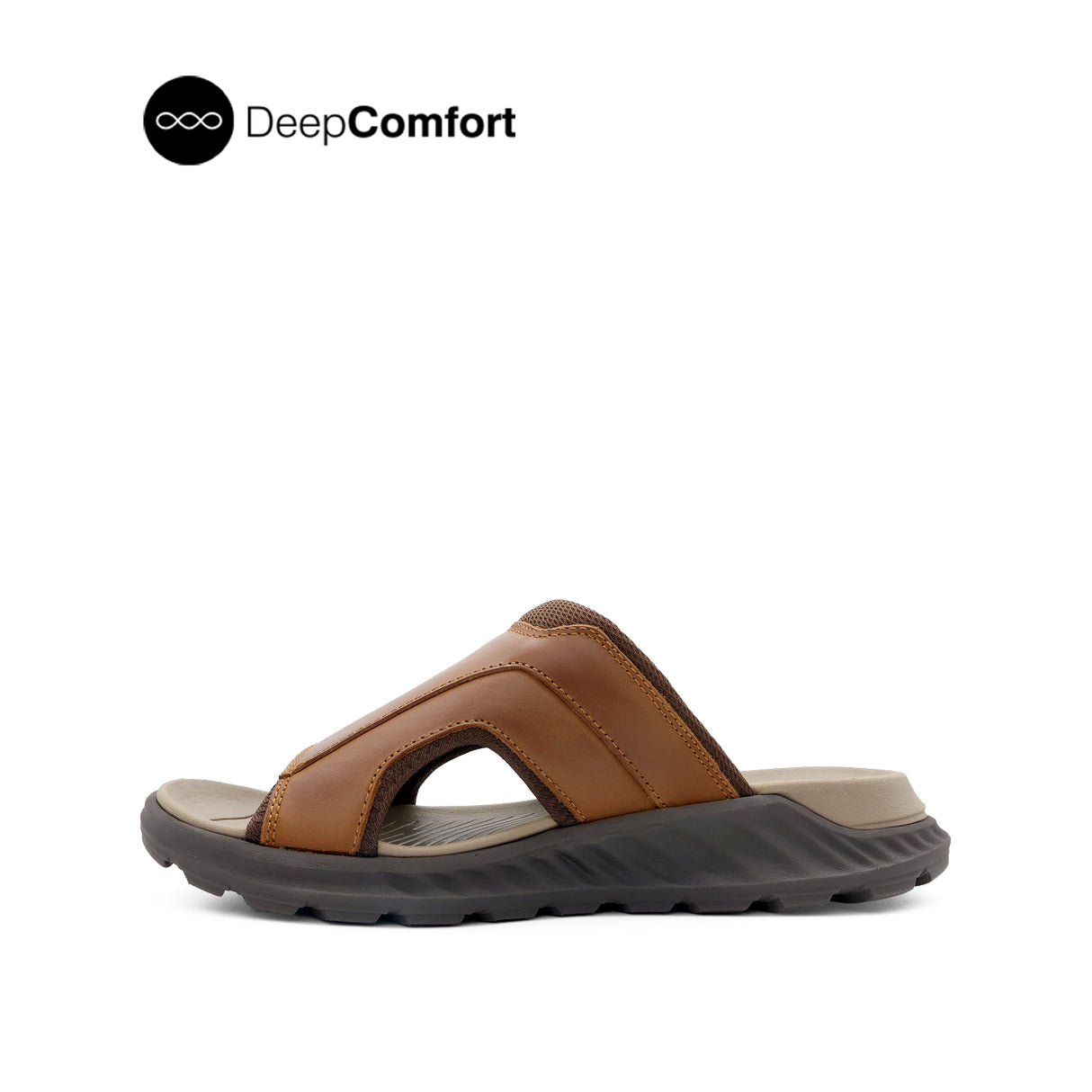 Rush Slides Men's Sandals - Tan Tumbled Leather