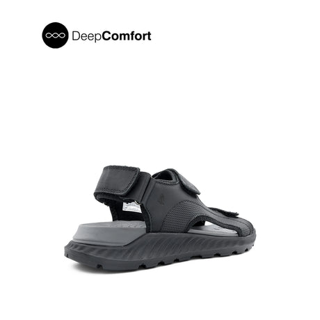 Rush Backstrap Men's Sandals - Black Leather