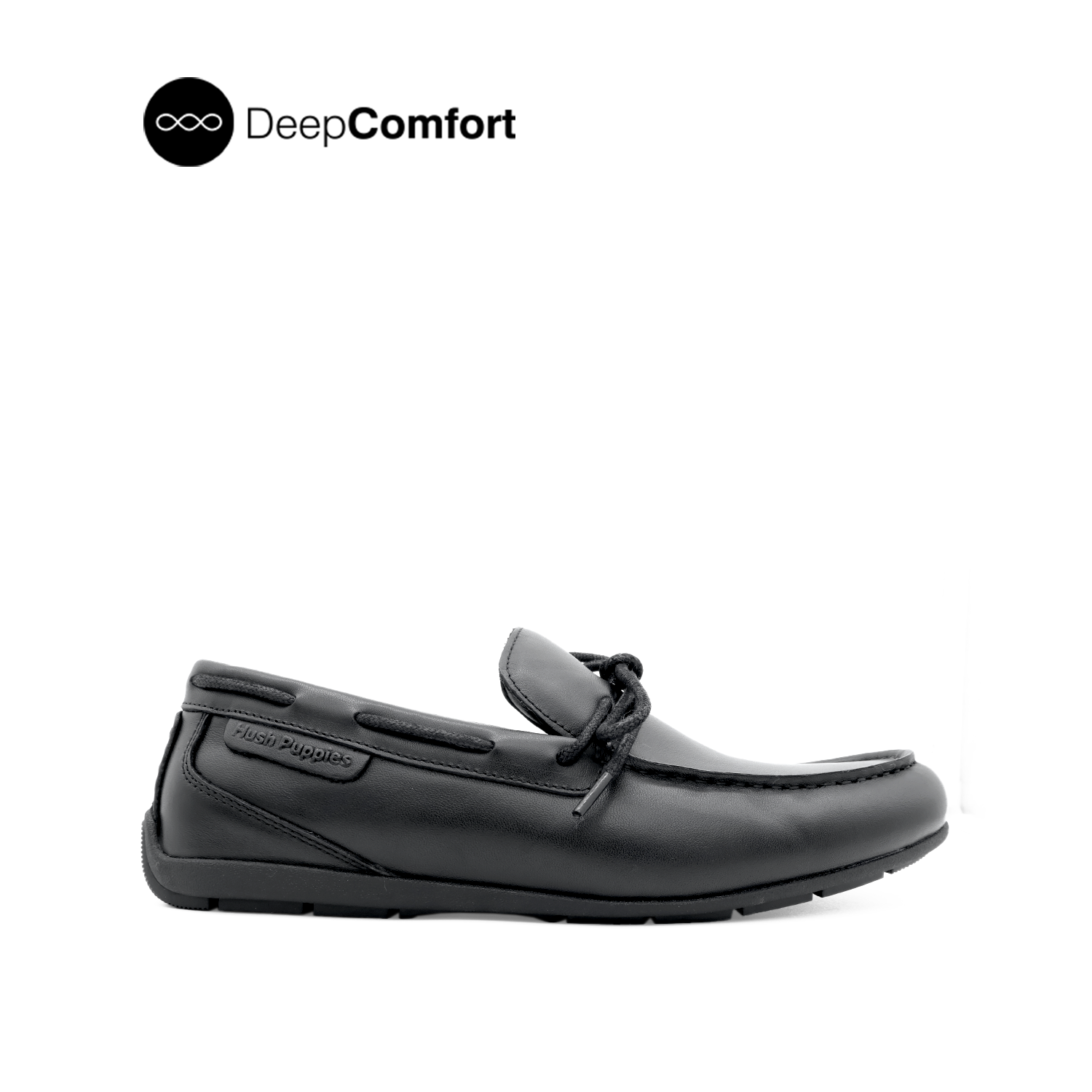 Raven Slip On Tie Men's Shoes - Black Leather