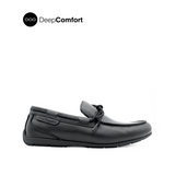 Raven Slip On Tie Men's Shoes - Black Leather
