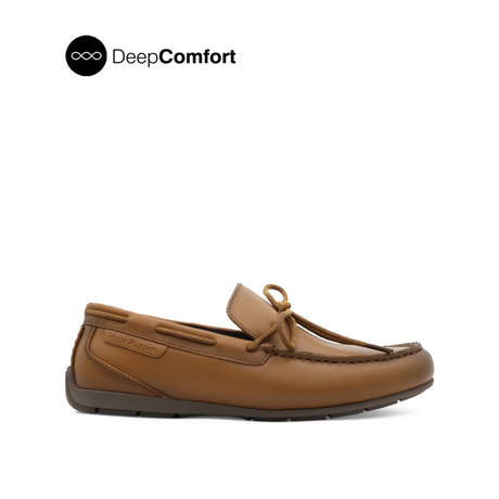 Raven Slip On Tie Men's Shoes - Dark Tan Leather