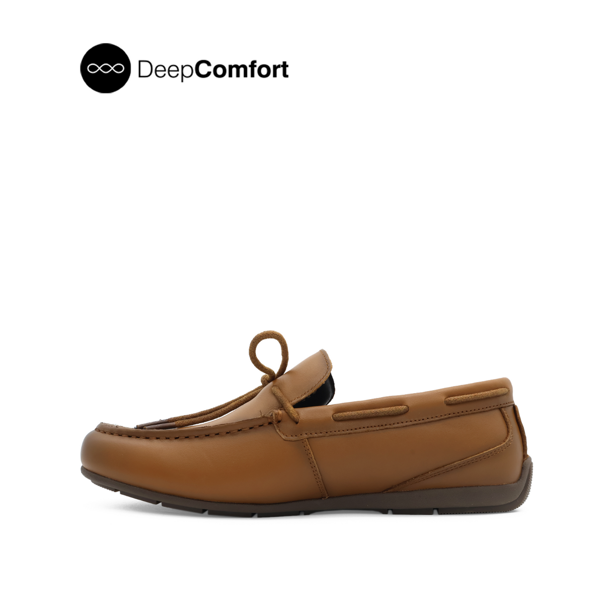 Raven Slip On Tie Men's Shoes - Dark Tan Leather