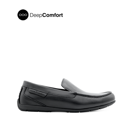 Raven Slip On Mocc Toe Men's Shoes - Black Leather