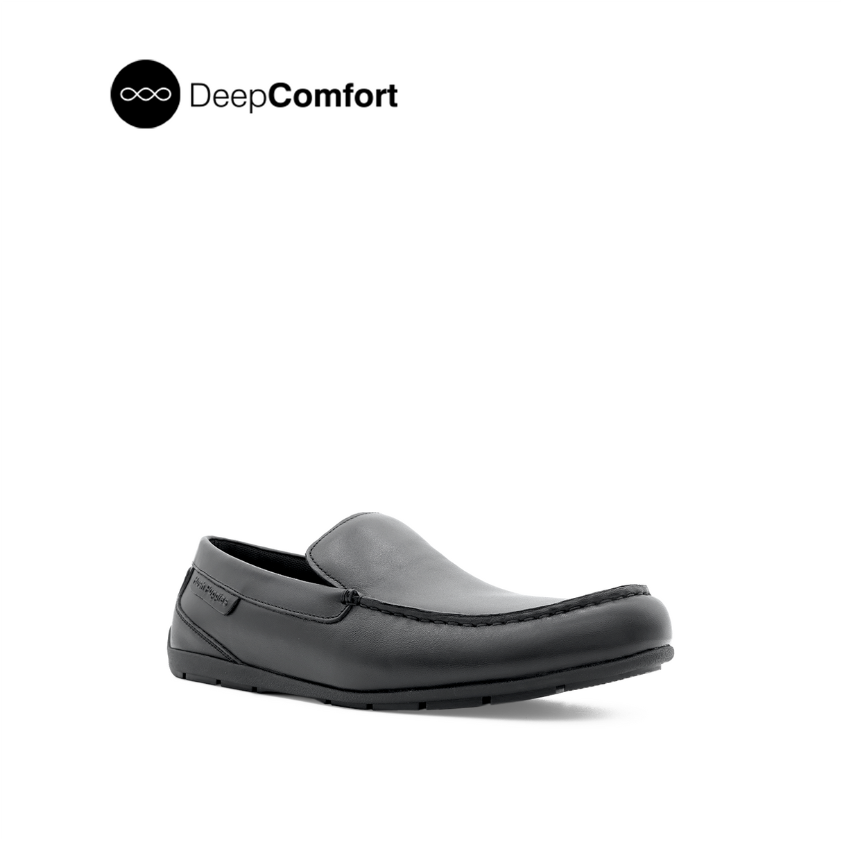 Raven Slip On Mocc Toe Men's Shoes - Black Leather