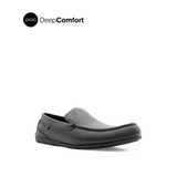 Raven Slip On Mocc Toe Men's Shoes - Black Leather