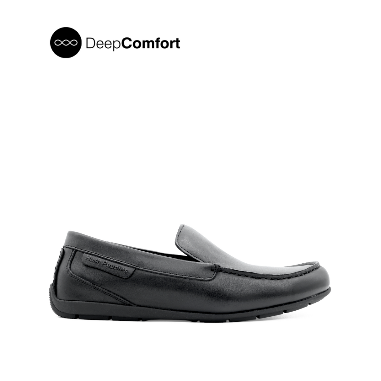 Raven Slip On Mocc Toe Men's Shoes - Black Leather