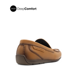 Raven Slip On Mocc Toe Men's Shoes - Dark Tan Leather