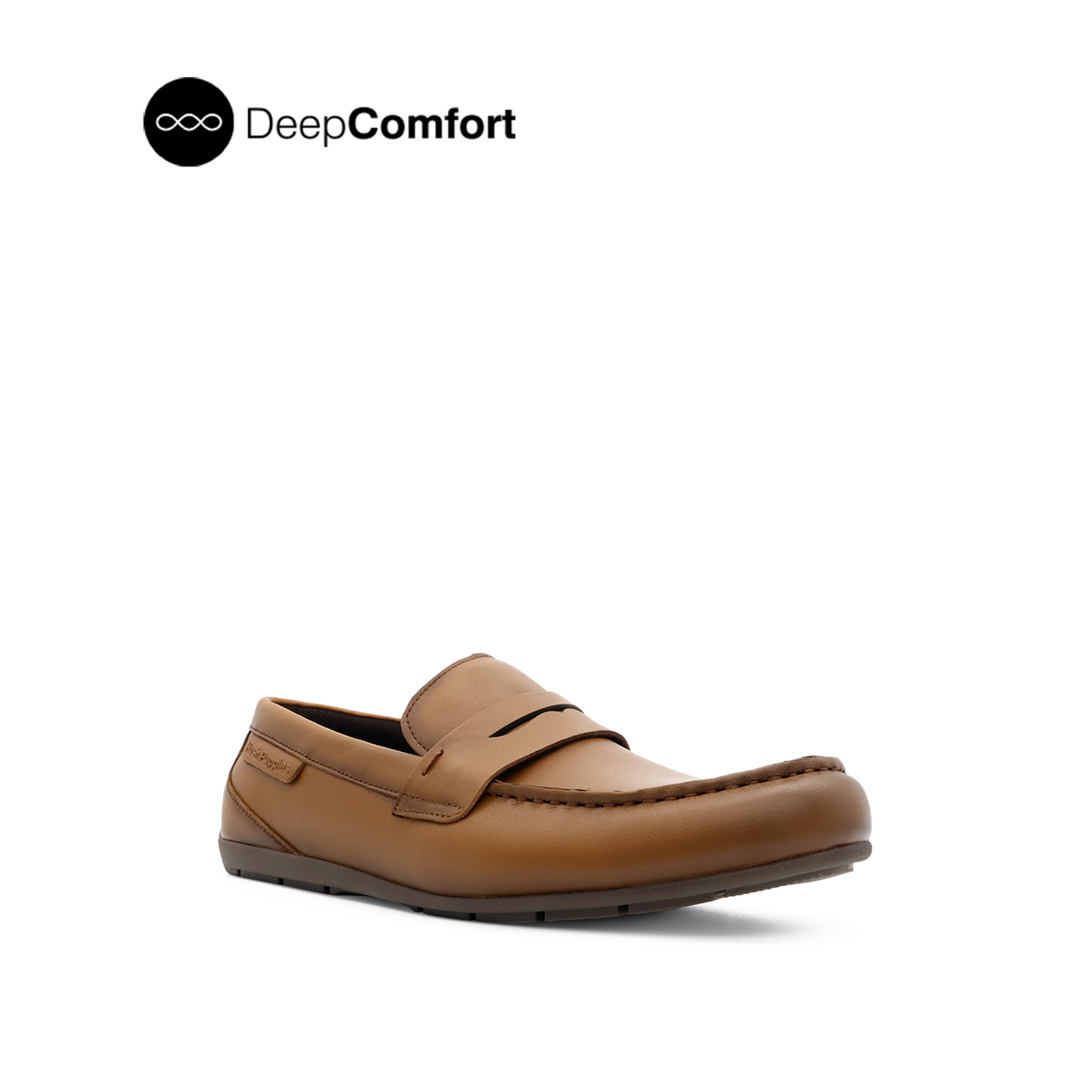 Raven Slip On Penny Men's Shoes - Dark Tan Leather