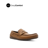 Raven Slip On Penny Men's Shoes - Dark Tan Leather
