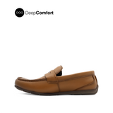 Raven Slip On Penny Men's Shoes - Dark Tan Leather