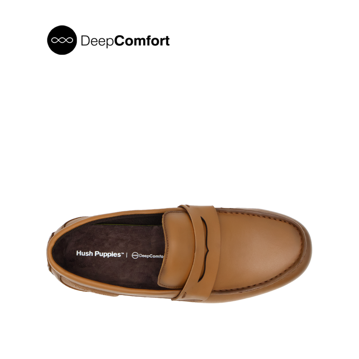 Raven Slip On Penny Men's Shoes - Dark Tan Leather