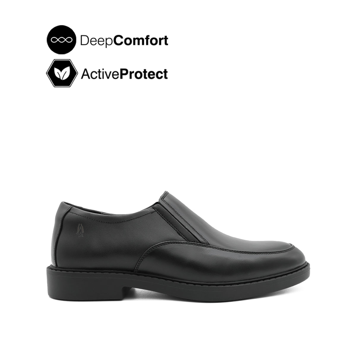 Salvador Slip On AT Men's Shoes - Black Leather Hush Puppies Philippines