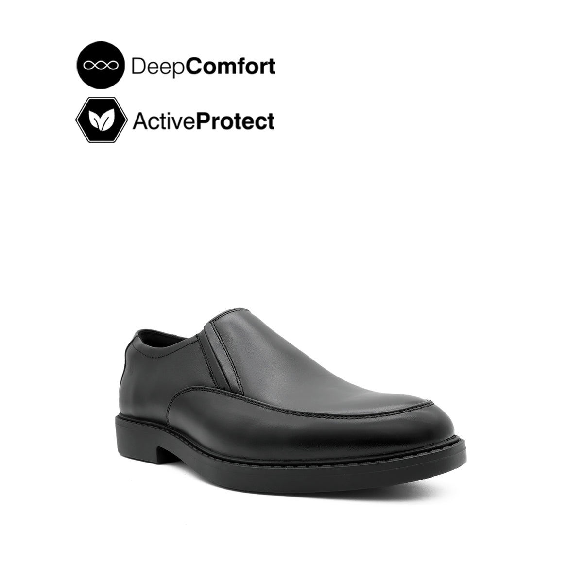 Salvador Slip On AT Men's Shoes - Black Leather Hush Puppies Philippines