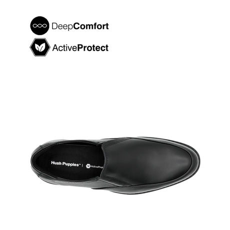 Salvador Slip On AT Men's Shoes - Black Leather Hush Puppies Philippines
