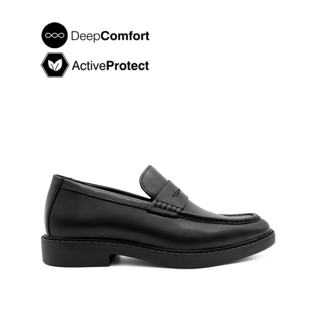 Salvador Penny Men's Shoes - Black Leather Hush Puppies Philippines