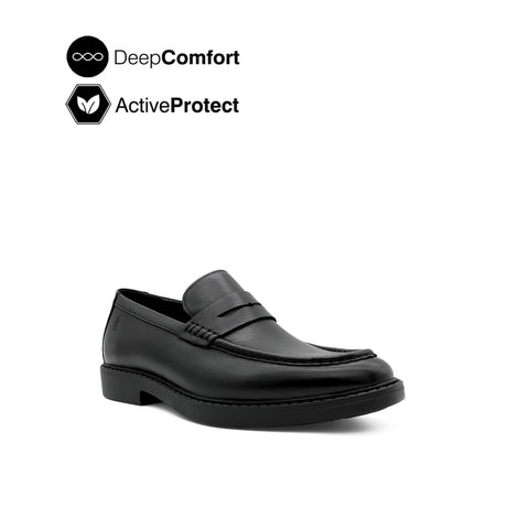 Salvador Penny Men's Shoes - Black Leather Hush Puppies Philippines