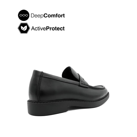Salvador Penny Men's Shoes - Black Leather Hush Puppies Philippines